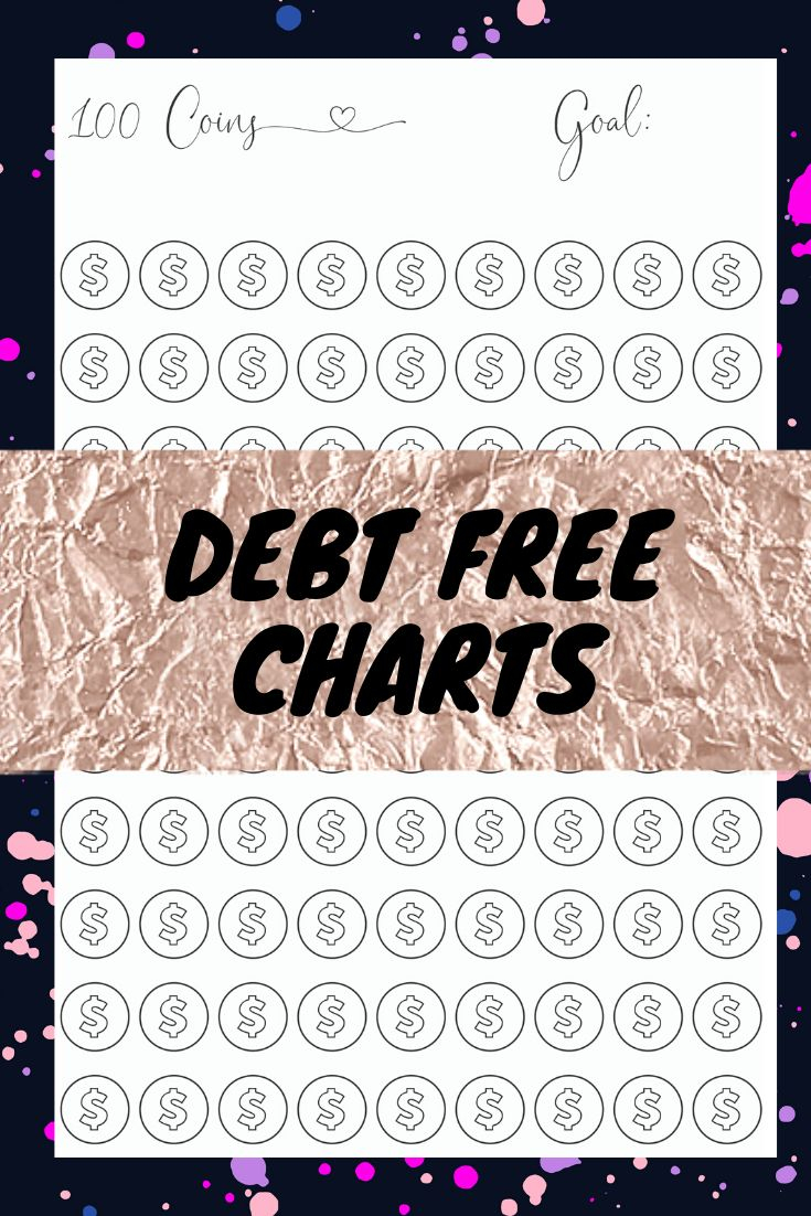 Coins Savings Tracker Printable Debt Free Chart Coloring Etsy