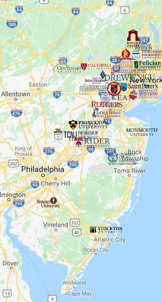 Colleges In New Jersey Map MyCollegeSelection
