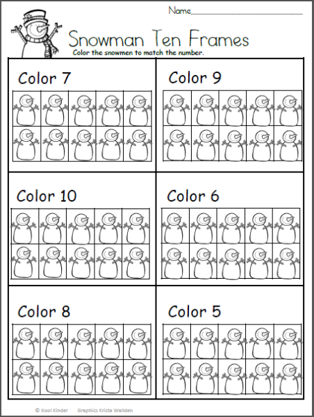 Color The Snowmen Math Worsheet Made By Teachers