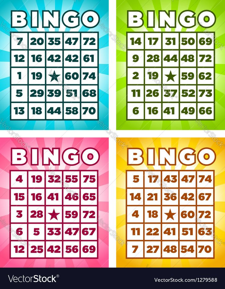 Colorful Set Of Bingo Cards Download A Free Preview Or High Quality 