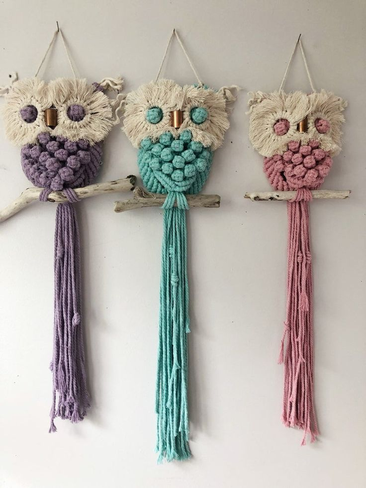 Colourful Macrame Owl Retro Owl Vintage Owl Macrame Wall Etsy 