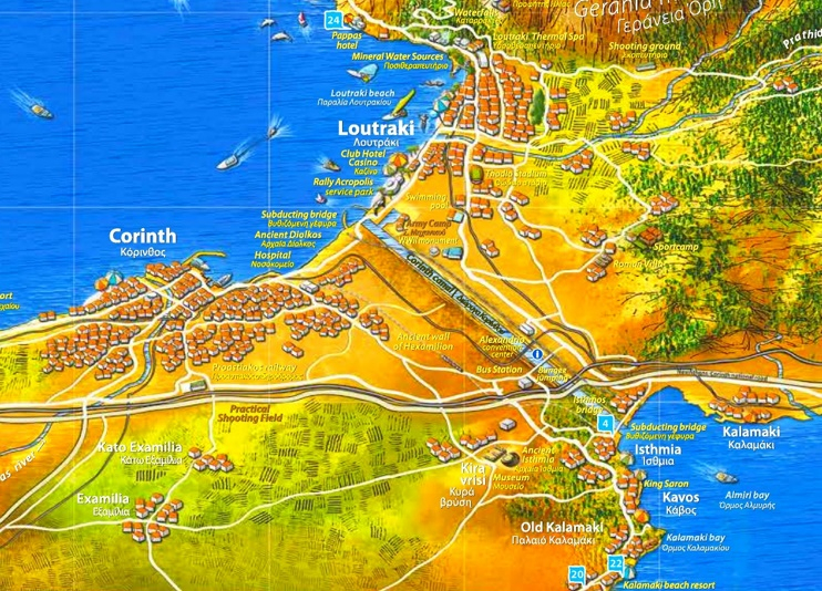 Corinth Canal Tourist Map