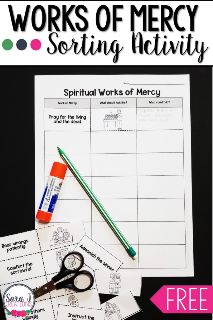 Free Printable Corporal And Spiritual Works Of Mercy Worksheet