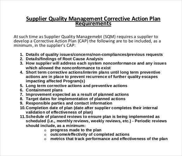 Corrective Action Plan Template 22 Free Word Excel PDF Apple 