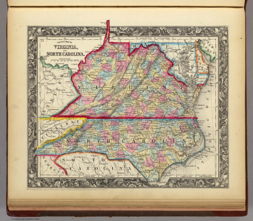 County Map Of Virginia And North Carolina David Rumsey Historical 