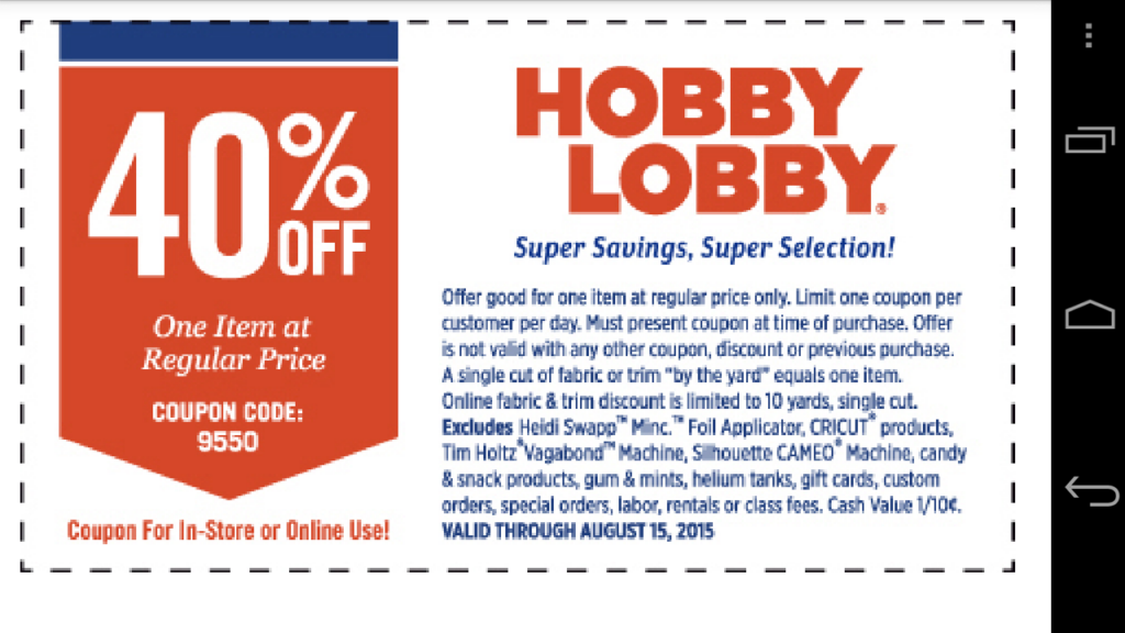 Coupons For Hobby Lobby Amazon es Appstore Para Android