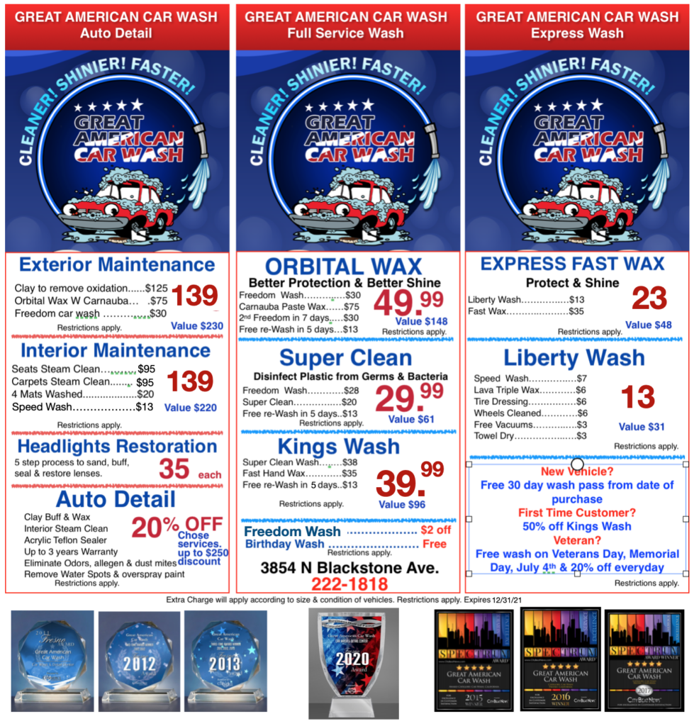 Coupons Great American Car Wash