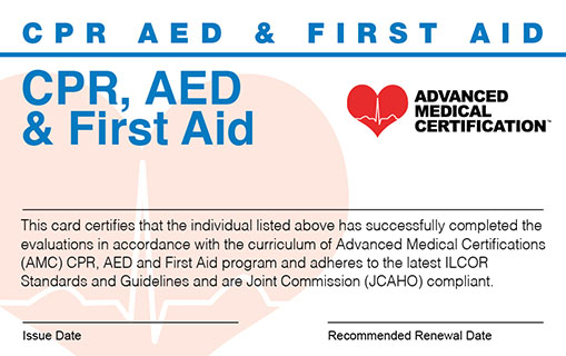 CPR AED First Aid Certification Renewal 100 Online