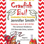 Crawfish Boil Invitation Graduation Party Invitation Red Etsy
