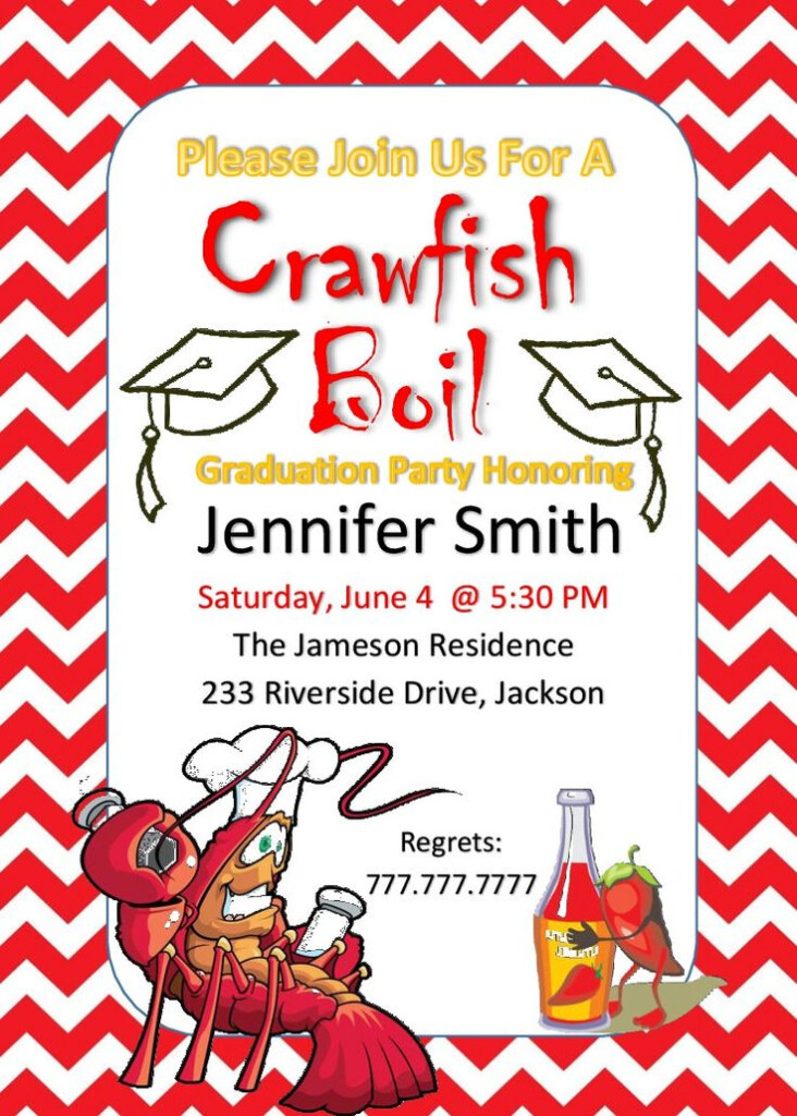 Crawfish Boil Invitation Graduation Party Invitation Red Etsy 