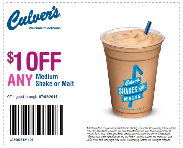 Culvers Coupons Online Grab Your Printable Coupons