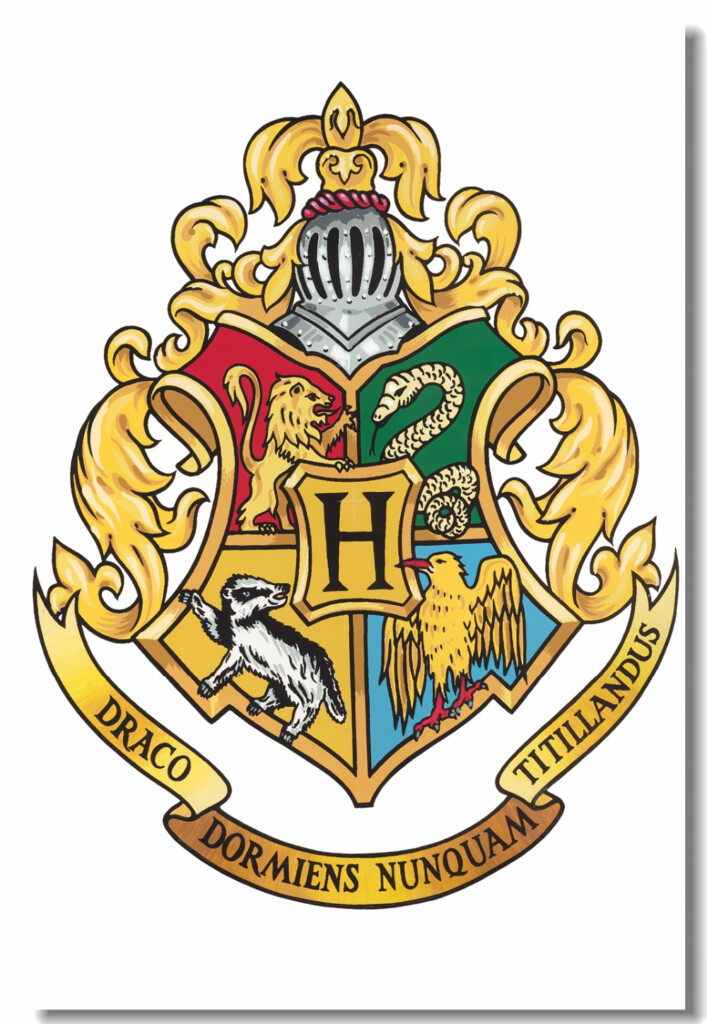 Custom Canvas Wall Painting Hogwarts Crest Wall Sticker Poster Harry 