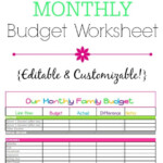 Cute Monthly Budget Printable Free Editable Template Budgeting