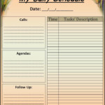 Daily Schedule Template Free Word Templates