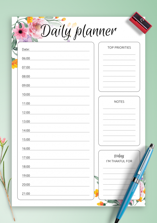 Daily Schedule Templates Download Printable PDF