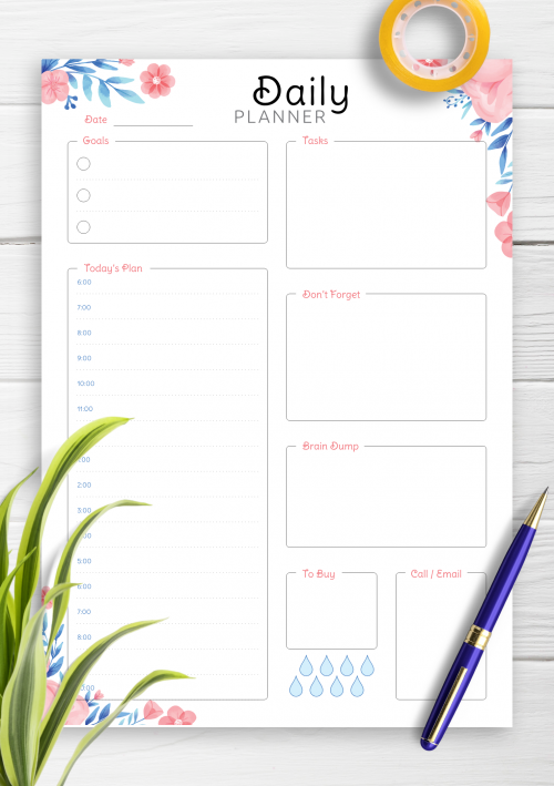 Daily Schedule Templates Download Printable PDF