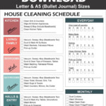 Daily Weekly Monthly House Cleaning Schedule Checklist Printable