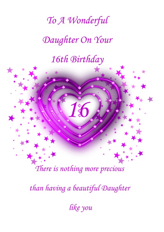 Daughter 16th Birthday Card Etsy UK