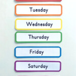 Days Of The Week Printable Cards Preschool Classroom Labels