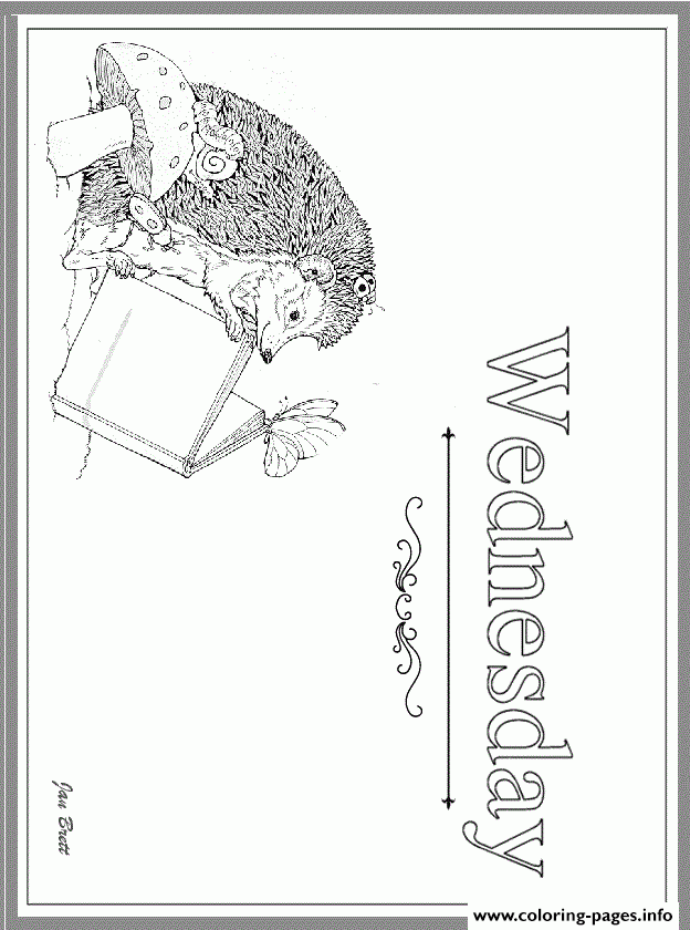 Days Of The Week Wednesday By Jan Brett Coloring Page Printable