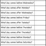 Days Of The Week Worksheet English Lessons For Kids Kindergarten