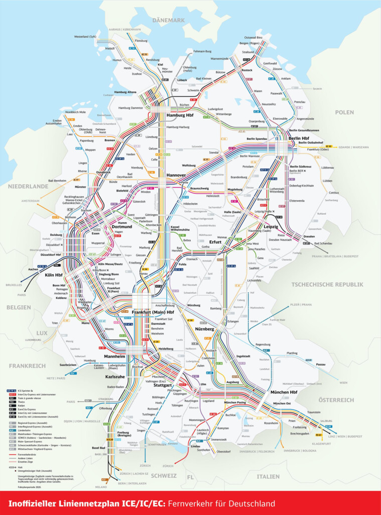 Db Rail Map Germany Germany Rail Map Bahn Western Europe Europe 