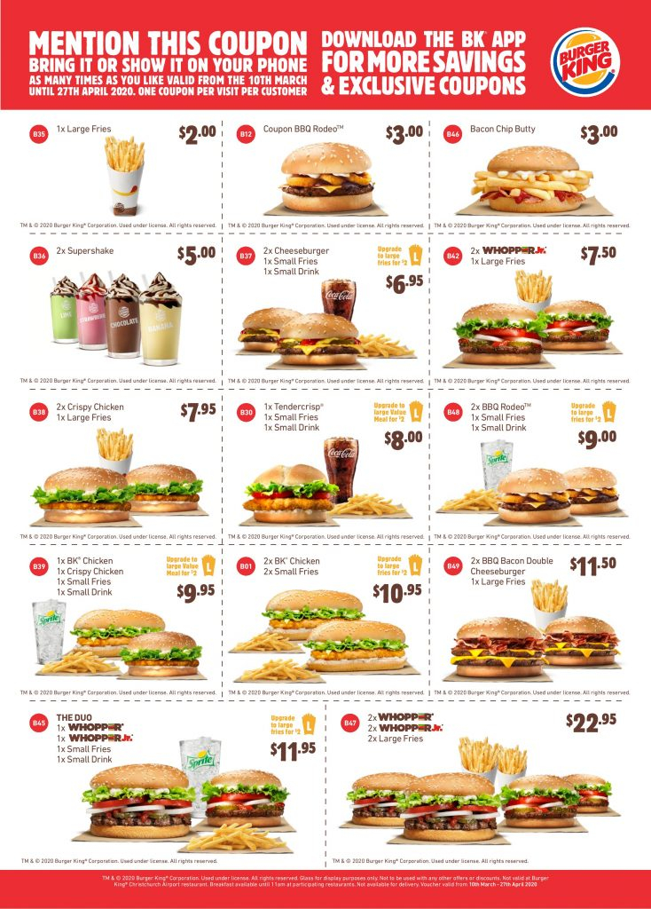 DEAL Burger King Coupons Valid Until 27 April 2020 Latest BK Coupons 