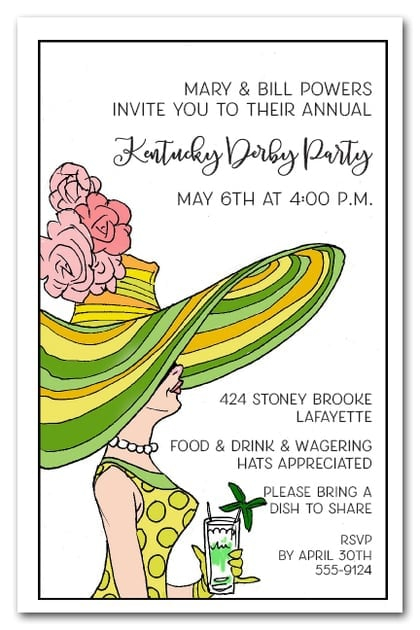 Derby Day Lady Kentucky Derby Invitations