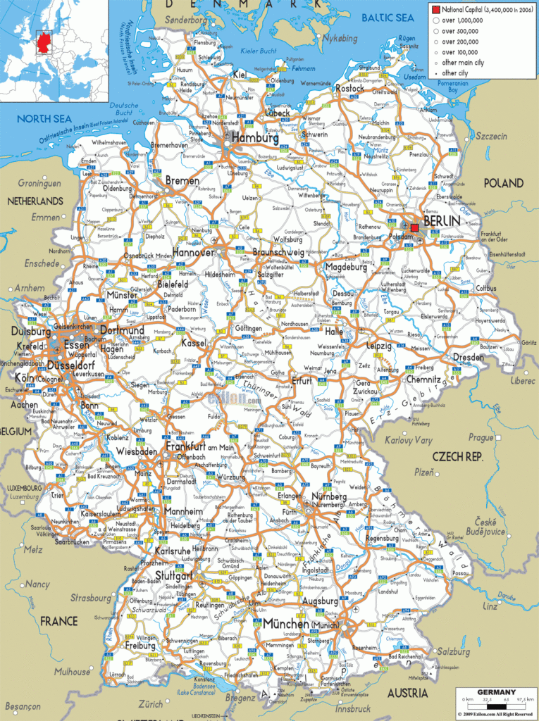 Detailed Clear Large Road Map Of Germany Ezilon Maps