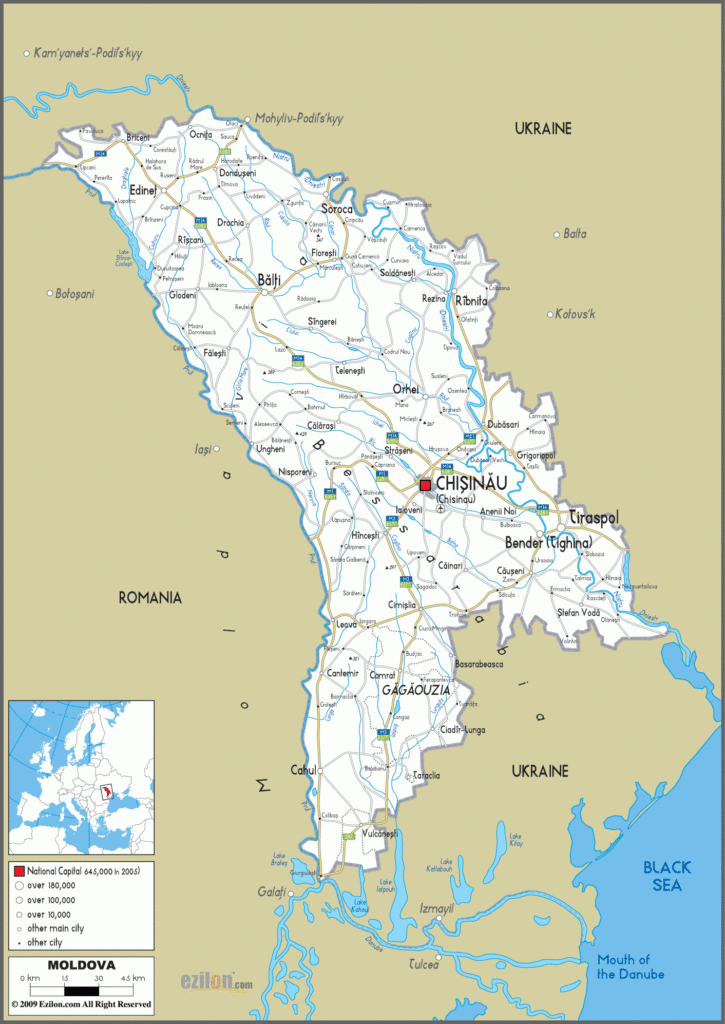 Detailed Clear Large Road Map Of Moldova Ezilon Maps