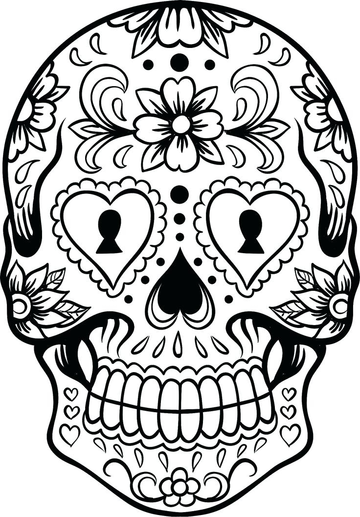 Dia De Los Muertos Skulls Coloring Pages At GetColorings Free