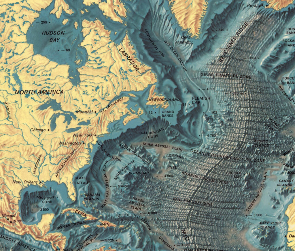 Digital Ocean Relief World Map Printable Download Yellow Continents 