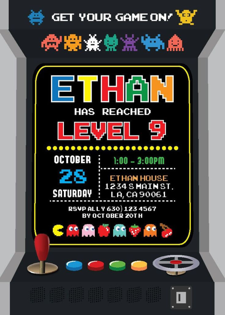 Digital Printable Video Game Birthday Invitation Gamer Etsy In 2022 