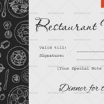 Dinner For Two Certificate Template