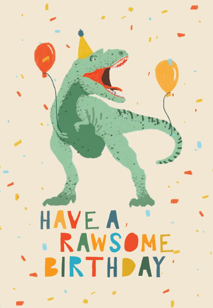 Dinosaur Fiesta Birthday Card Greetings Island Happy Birthday 