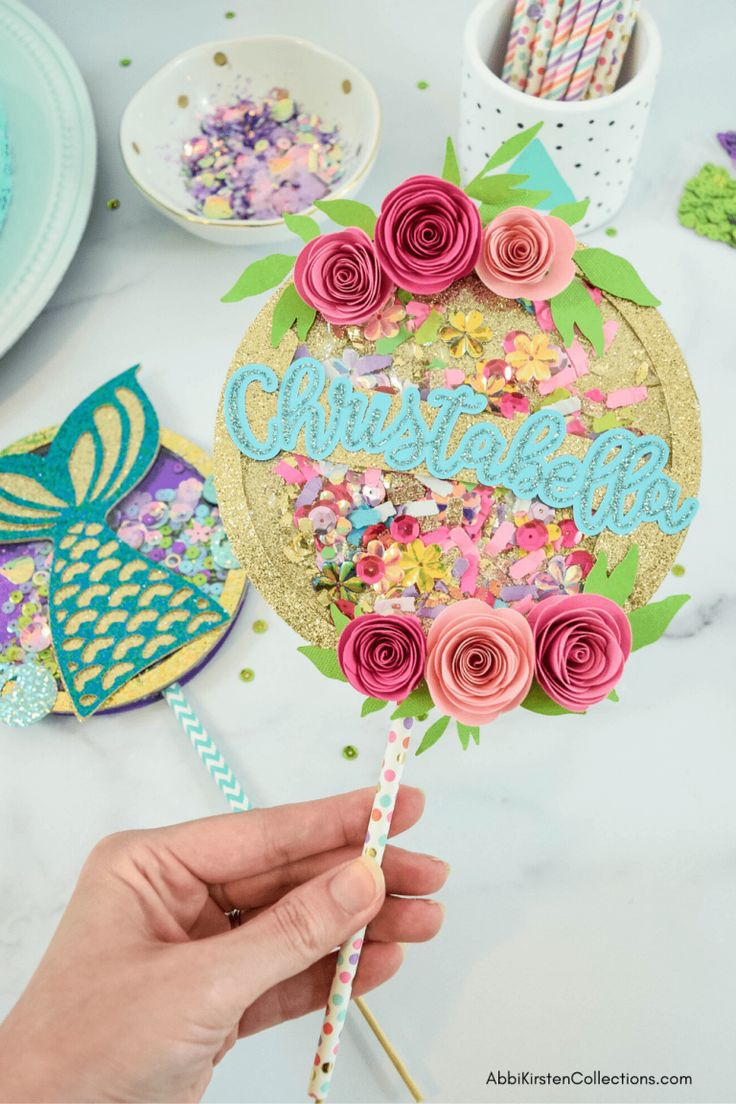 DIY Confetti Shaker Cake Topper With Your Cricut Machine Creating