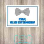 DIY Printable Personalized Will You Be My Groomsman Bowtie Card Best