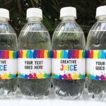 Diy Water Bottle Label Template Awesome Art Birthday Party Theme