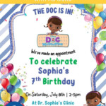 Doc Mstuffins Birthday Invitation Templates Editable With Ms Word In