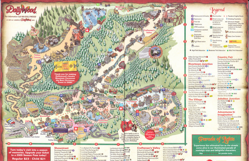 Dollywood 2008 Park Map