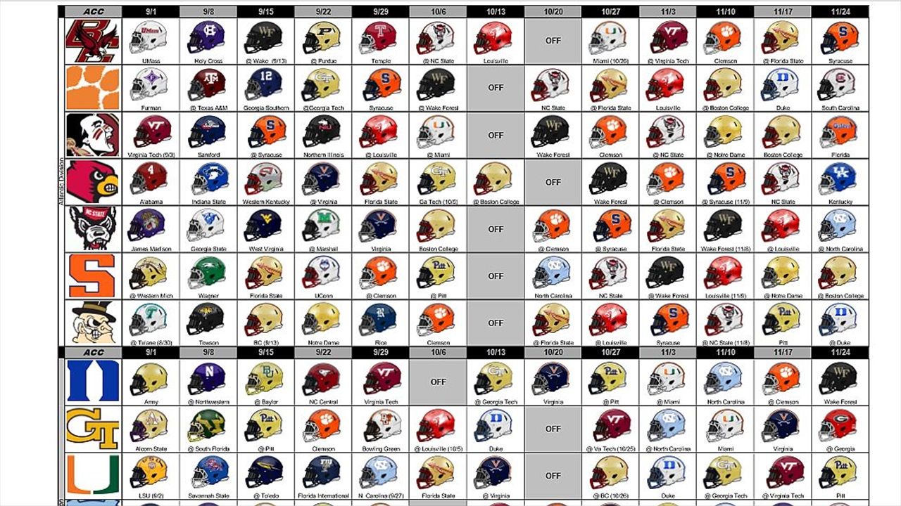 DOWNLOAD 2018 ACC Football Helmet Schedule Inside Pack Sports