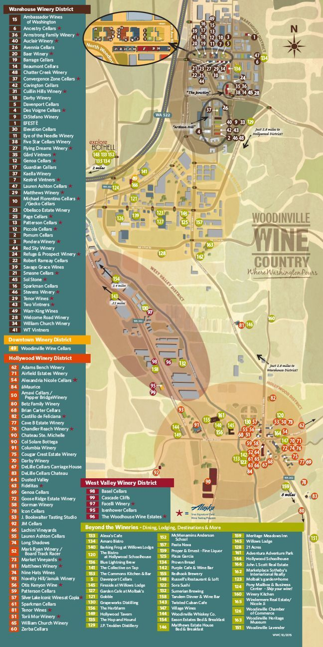 Download And Print The Woodinville Wine Country Map Of Wineries And