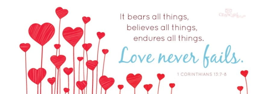 Download Love Never Fails Christian Facebook Cover Banner