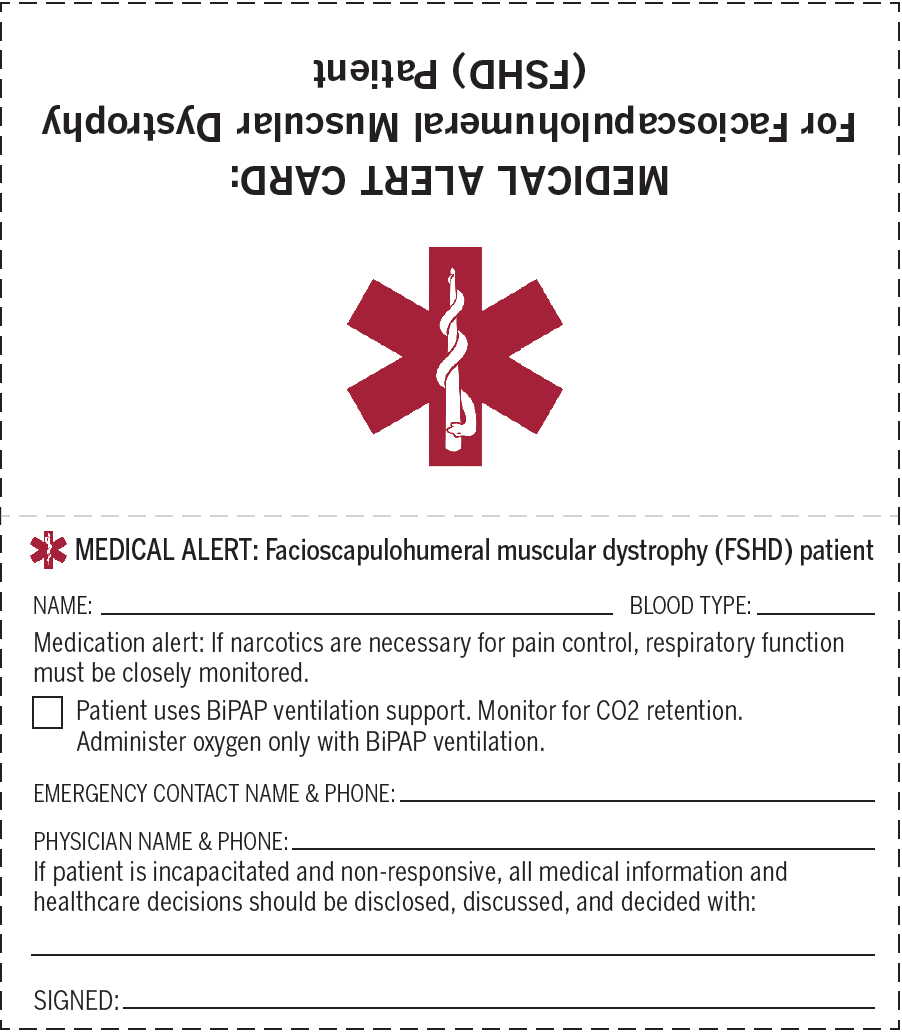 Download Our Medical Alert Card FSHD Society