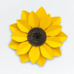 Download Premium Psd Of Sunflower Paper Craft Closeup Isolated 1202465