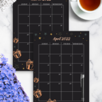 Download Printable Black Monthly Birthday Calendar PDF