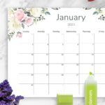 Download Printable Floral Monthly Calendar PDF