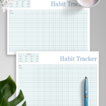 Download Printable Horizontal Habit Tracker Template PDF