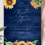 Download Printable Navy Blue Rustic Wedding Invitation PDF