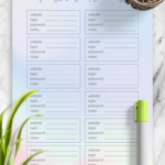 Download Printable Password Tracker Template Blue And Pink PDF